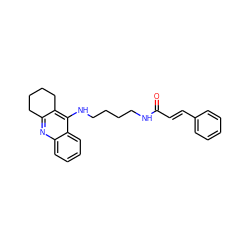 O=C(/C=C/c1ccccc1)NCCCCNc1c2c(nc3ccccc13)CCCC2 ZINC000653707689