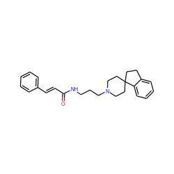 O=C(/C=C/c1ccccc1)NCCCN1CCC2(CCc3ccccc32)CC1 ZINC000013679930