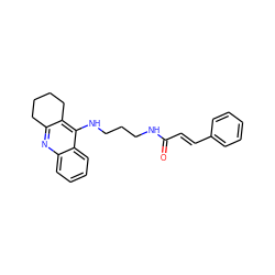 O=C(/C=C/c1ccccc1)NCCCNc1c2c(nc3ccccc13)CCCC2 ZINC000653707668