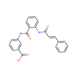 O=C(/C=C/c1ccccc1)Nc1ccccc1C(=O)Nc1cccc(C(=O)O)c1 ZINC000299823289