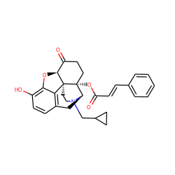 O=C(/C=C/c1ccccc1)O[C@@]12CCC(=O)[C@@H]3Oc4c(O)ccc5c4[C@@]31CCN(CC1CC1)[C@@H]2C5 ZINC000040913485