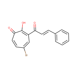 O=C(/C=C/c1ccccc1)c1cc(Br)ccc(=O)c1O ZINC000004667452