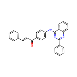 O=C(/C=C/c1ccccc1)c1ccc(Nc2nc(-c3ccccc3)nc3ccccc23)cc1 ZINC000653835832