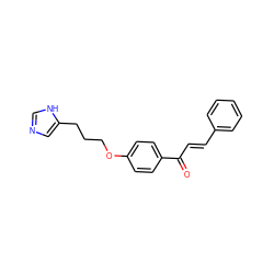 O=C(/C=C/c1ccccc1)c1ccc(OCCCc2cnc[nH]2)cc1 ZINC000039177025