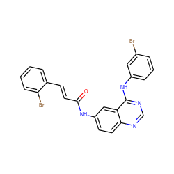 O=C(/C=C/c1ccccc1Br)Nc1ccc2ncnc(Nc3cccc(Br)c3)c2c1 ZINC000072105492