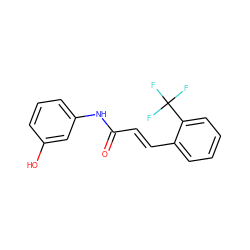 O=C(/C=C/c1ccccc1C(F)(F)F)Nc1cccc(O)c1 ZINC000473136192