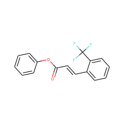 O=C(/C=C/c1ccccc1C(F)(F)F)Oc1ccccc1 ZINC000473134415