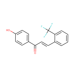 O=C(/C=C/c1ccccc1C(F)(F)F)c1ccc(O)cc1 ZINC000006647646