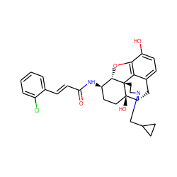 O=C(/C=C/c1ccccc1Cl)N[C@@H]1CC[C@@]2(O)[C@H]3Cc4ccc(O)c5c4[C@@]2(CCN3CC2CC2)[C@H]1O5 ZINC000040892665