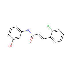 O=C(/C=C/c1ccccc1Cl)Nc1cccc(O)c1 ZINC000000064180