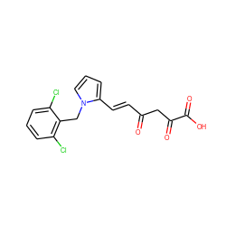 O=C(/C=C/c1cccn1Cc1c(Cl)cccc1Cl)CC(=O)C(=O)O ZINC000103290204