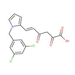 O=C(/C=C/c1cccn1Cc1cc(Cl)cc(Cl)c1)CC(=O)C(=O)O ZINC000103290206