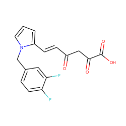 O=C(/C=C/c1cccn1Cc1ccc(F)c(F)c1)CC(=O)C(=O)O ZINC000103295941