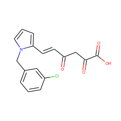 O=C(/C=C/c1cccn1Cc1cccc(Cl)c1)CC(=O)C(=O)O ZINC000033818790