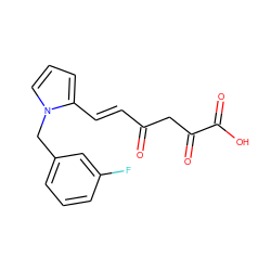 O=C(/C=C/c1cccn1Cc1cccc(F)c1)CC(=O)C(=O)O ZINC000013674092