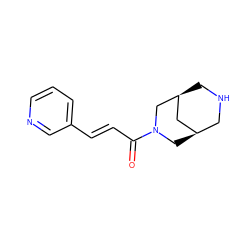 O=C(/C=C/c1cccnc1)N1C[C@@H]2CNC[C@@H](C2)C1 ZINC000103257423