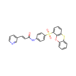 O=C(/C=C/c1cccnc1)Nc1ccc(S(=O)(=O)c2cccc3c2Oc2ccccc2S3)cc1 ZINC000225937130