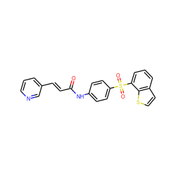 O=C(/C=C/c1cccnc1)Nc1ccc(S(=O)(=O)c2cccc3ccsc23)cc1 ZINC000225939903