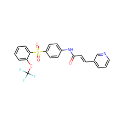 O=C(/C=C/c1cccnc1)Nc1ccc(S(=O)(=O)c2ccccc2OC(F)(F)F)cc1 ZINC000205621248