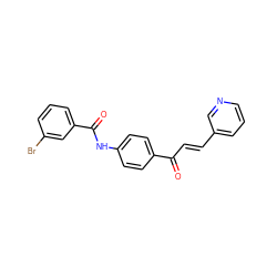 O=C(/C=C/c1cccnc1)c1ccc(NC(=O)c2cccc(Br)c2)cc1 ZINC000004797678