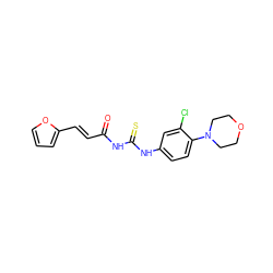 O=C(/C=C/c1ccco1)NC(=S)Nc1ccc(N2CCOCC2)c(Cl)c1 ZINC000001181402