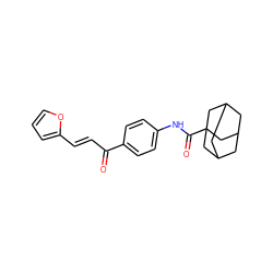 O=C(/C=C/c1ccco1)c1ccc(NC(=O)C23CC4CC(CC(C4)C2)C3)cc1 ZINC000004942334