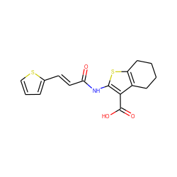 O=C(/C=C/c1cccs1)Nc1sc2c(c1C(=O)O)CCCC2 ZINC000001465603