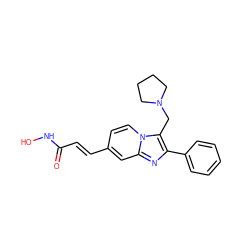 O=C(/C=C/c1ccn2c(CN3CCCC3)c(-c3ccccc3)nc2c1)NO ZINC000043132302