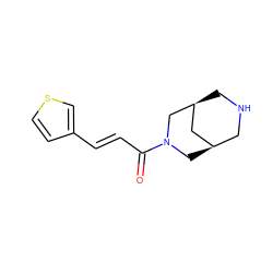 O=C(/C=C/c1ccsc1)N1C[C@@H]2CNC[C@@H](C2)C1 ZINC000103257418