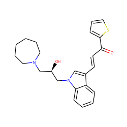 O=C(/C=C/c1cn(C[C@H](O)CN2CCCCCC2)c2ccccc12)c1cccs1 ZINC000004116440