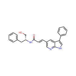 O=C(/C=C/c1cnc2[nH]cc(-c3ccccc3)c2c1)N[C@@H](CO)Cc1ccccc1 ZINC001772616501