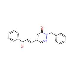 O=C(/C=C/c1cnn(Cc2ccccc2)c(=O)c1)c1ccccc1 ZINC000028570893