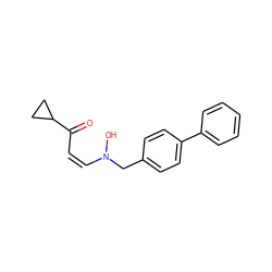 O=C(/C=C\N(O)Cc1ccc(-c2ccccc2)cc1)C1CC1 ZINC000100642380