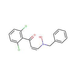 O=C(/C=C\N(O)Cc1ccccc1)c1c(Cl)cccc1Cl ZINC000100642377