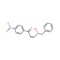 O=C(/C=C\N(O)Cc1ccccc1)c1ccc([N+](=O)[O-])cc1 ZINC000027325619