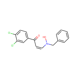 O=C(/C=C\N(O)Cc1ccccc1)c1ccc(Cl)c(Cl)c1 ZINC000100642390