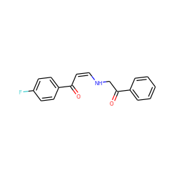 O=C(/C=C\NCC(=O)c1ccccc1)c1ccc(F)cc1 ZINC000017489032