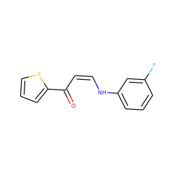 O=C(/C=C\Nc1cccc(F)c1)c1cccs1 ZINC000100482639