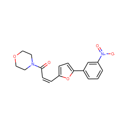 O=C(/C=C\c1ccc(-c2cccc([N+](=O)[O-])c2)o1)N1CCOCC1 ZINC000032124953