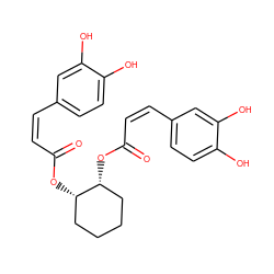 O=C(/C=C\c1ccc(O)c(O)c1)O[C@H]1CCCC[C@H]1OC(=O)/C=C\c1ccc(O)c(O)c1 ZINC000027558375