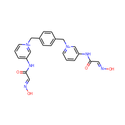 O=C(/C=N/O)Nc1ccc[n+](Cc2ccc(C[n+]3cccc(NC(=O)/C=N/O)c3)cc2)c1 ZINC000169348201