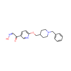 O=C(/C=N\O)c1ccc(OCC2CCN(Cc3ccccc3)CC2)nc1 ZINC000149994049