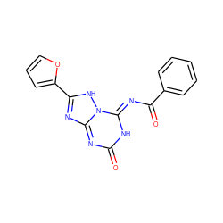 O=C(/N=c1\[nH]c(=O)nc2nc(-c3ccco3)[nH]n12)c1ccccc1 ZINC000073298693