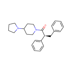 O=C([C@@H](Cc1ccccc1)c1ccccc1)N1CCC(N2CCCC2)CC1 ZINC000095557099