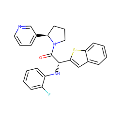 O=C([C@@H](Nc1ccccc1F)c1cc2ccccc2s1)N1CCC[C@@H]1c1cccnc1 ZINC000095601525