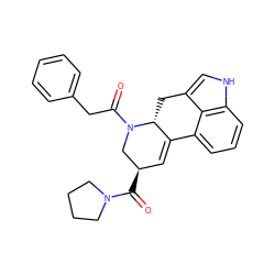 O=C([C@@H]1C=C2c3cccc4[nH]cc(c34)C[C@H]2N(C(=O)Cc2ccccc2)C1)N1CCCC1 ZINC000072177520