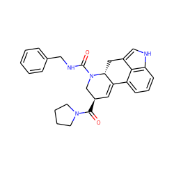 O=C([C@@H]1C=C2c3cccc4[nH]cc(c34)C[C@H]2N(C(=O)NCc2ccccc2)C1)N1CCCC1 ZINC000072177214