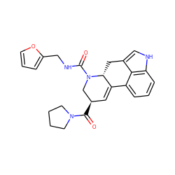 O=C([C@@H]1C=C2c3cccc4[nH]cc(c34)C[C@H]2N(C(=O)NCc2ccco2)C1)N1CCCC1 ZINC000072177220