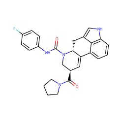 O=C([C@@H]1C=C2c3cccc4[nH]cc(c34)C[C@H]2N(C(=O)Nc2ccc(F)cc2)C1)N1CCCC1 ZINC000072141499