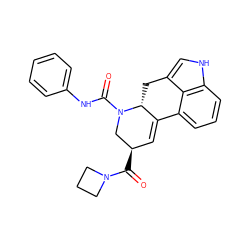 O=C([C@@H]1C=C2c3cccc4[nH]cc(c34)C[C@H]2N(C(=O)Nc2ccccc2)C1)N1CCC1 ZINC000072175612